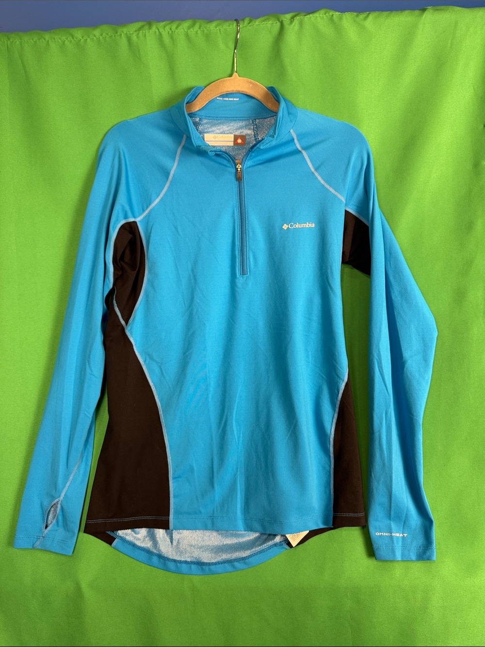 Men’s medium Columbia Omni-Heat half zip pullover light weight EUC like new